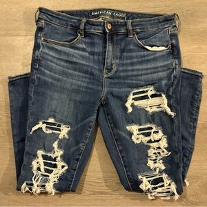 American Eagle Outfitters Ripped Dark Blue Boyfriend Jeans